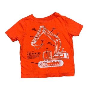 Old Navy Excavator Short Sleeve T Shirt 2T Orange